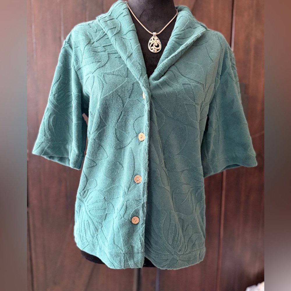 XS Faherty Women’s Cabana Towel Terry Camp Shirt